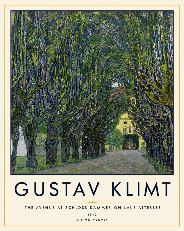 Klimt The Avenue at Schloss Kammer on Lake Attersee No4 - Póster