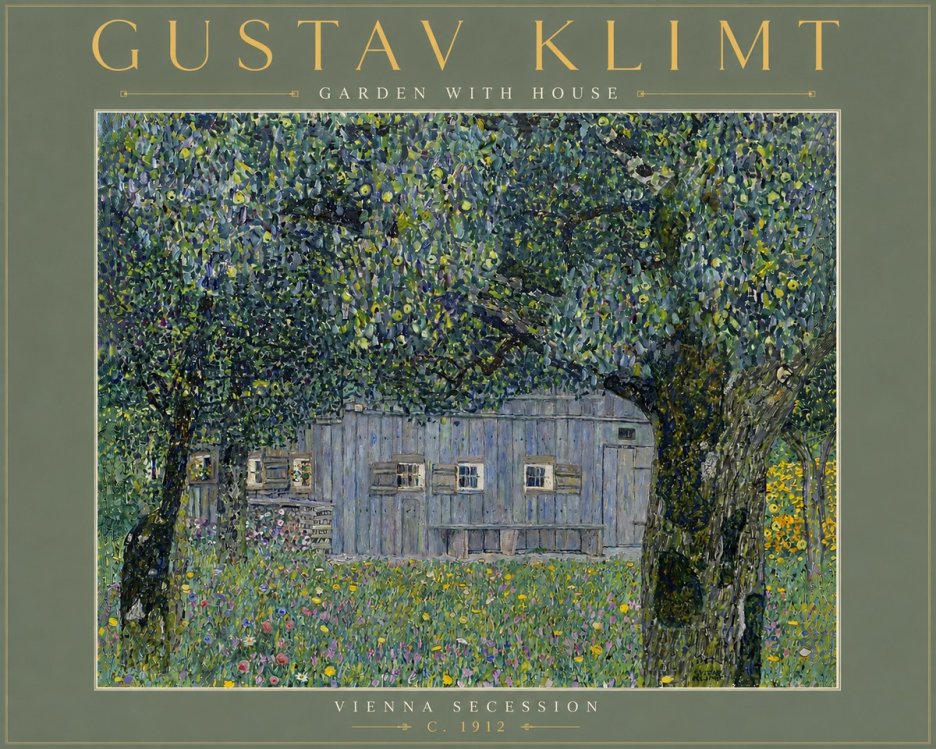 Klimt Garden with House No6 - Póster