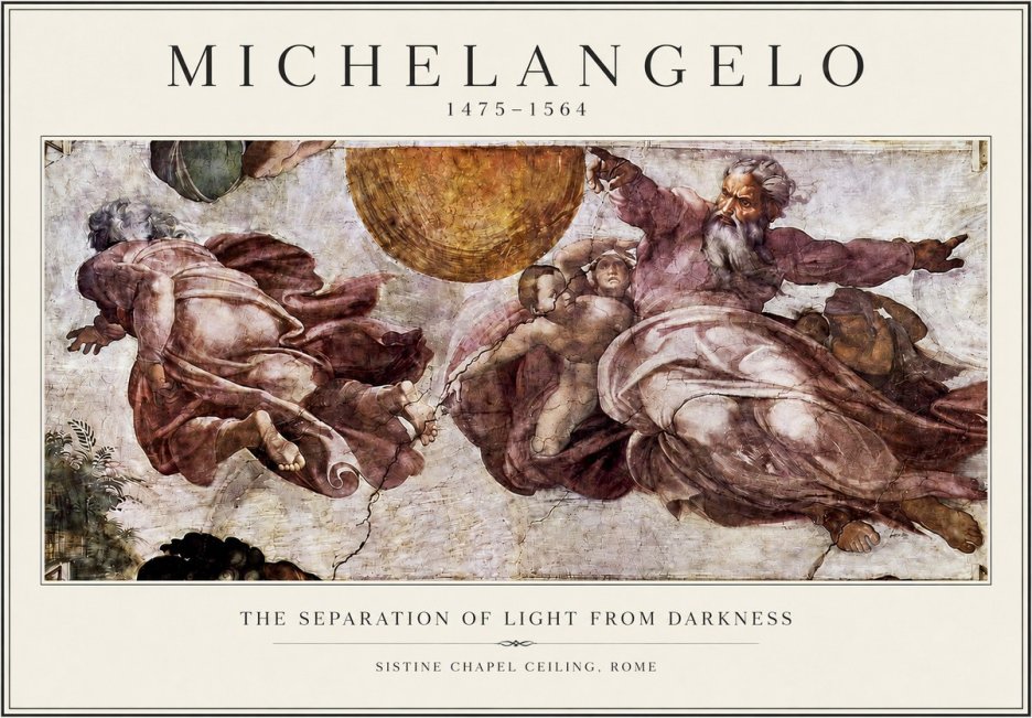Michelangelo The Separation of Light from Darkness No3 - Póster