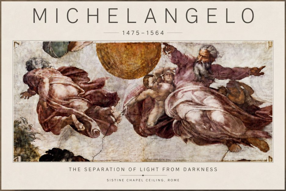 Michelangelo The Separation of Light from Darkness No6 - Póster