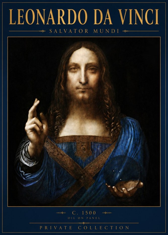 Leonardo da Vinci Salvator Mundi No6 - Póster