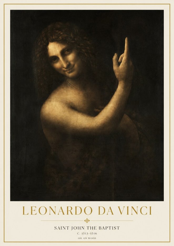 Leonardo da Vinci Saint John the Baptist No1 - Póster