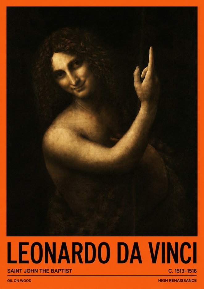 Leonardo da Vinci Saint John the Baptist No2 - Póster