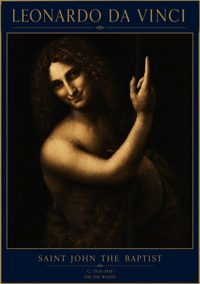 Leonardo da Vinci Saint John the Baptist No3 - Póster