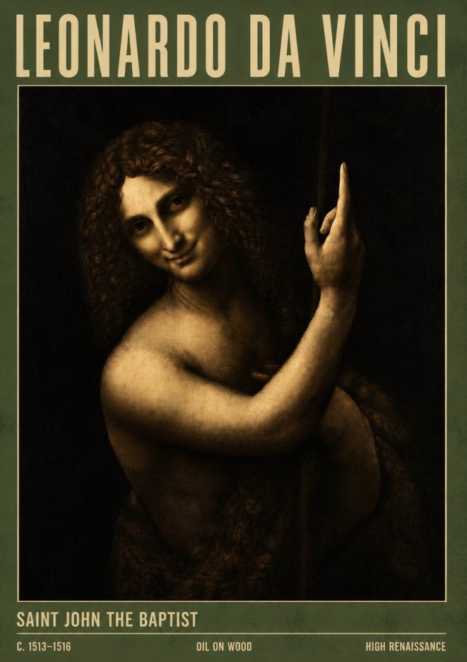 Leonardo da Vinci Saint John the Baptist No4 - Póster