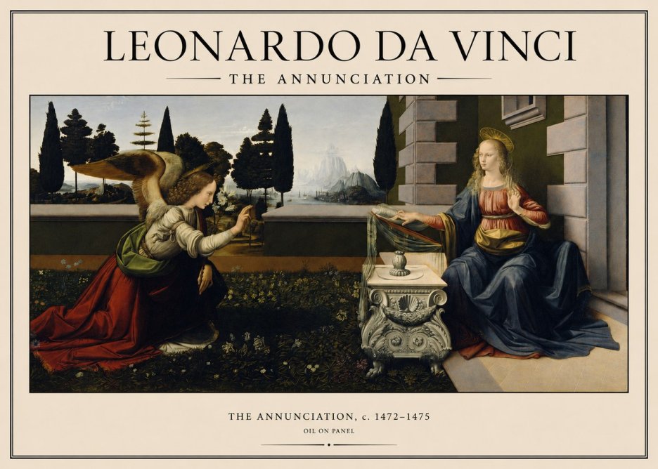 Leonardo da Vinci The Annunciation No1 - Póster