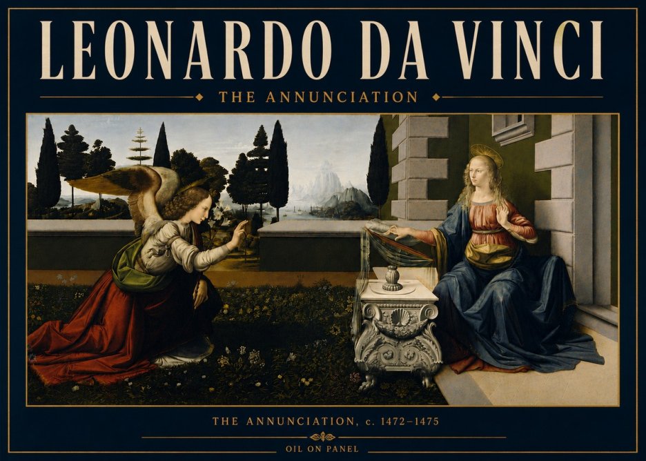 Leonardo da Vinci The Annunciation No6 - Póster
