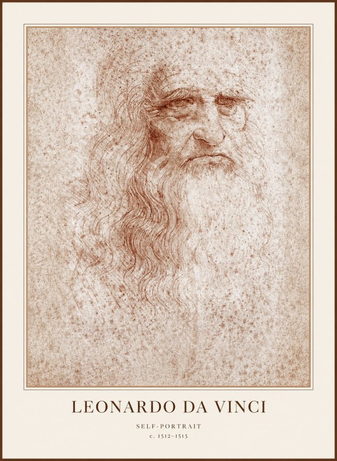 Leonardo da Vinci Self-portrait I No1 - Póster