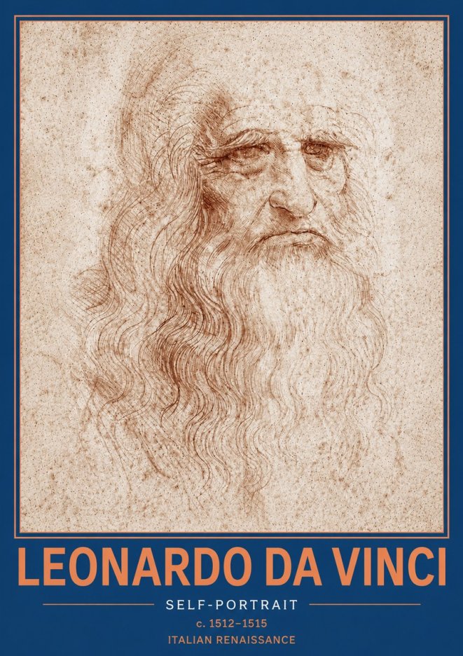 Leonardo da Vinci Self-portrait I No5 - Póster