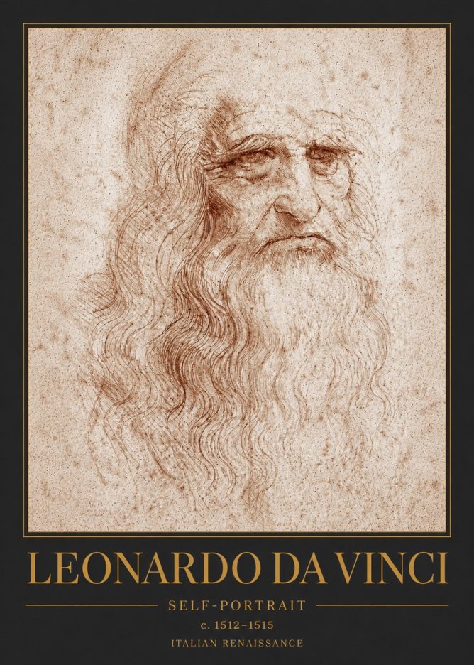 Leonardo da Vinci Self-portrait I No6 - Póster