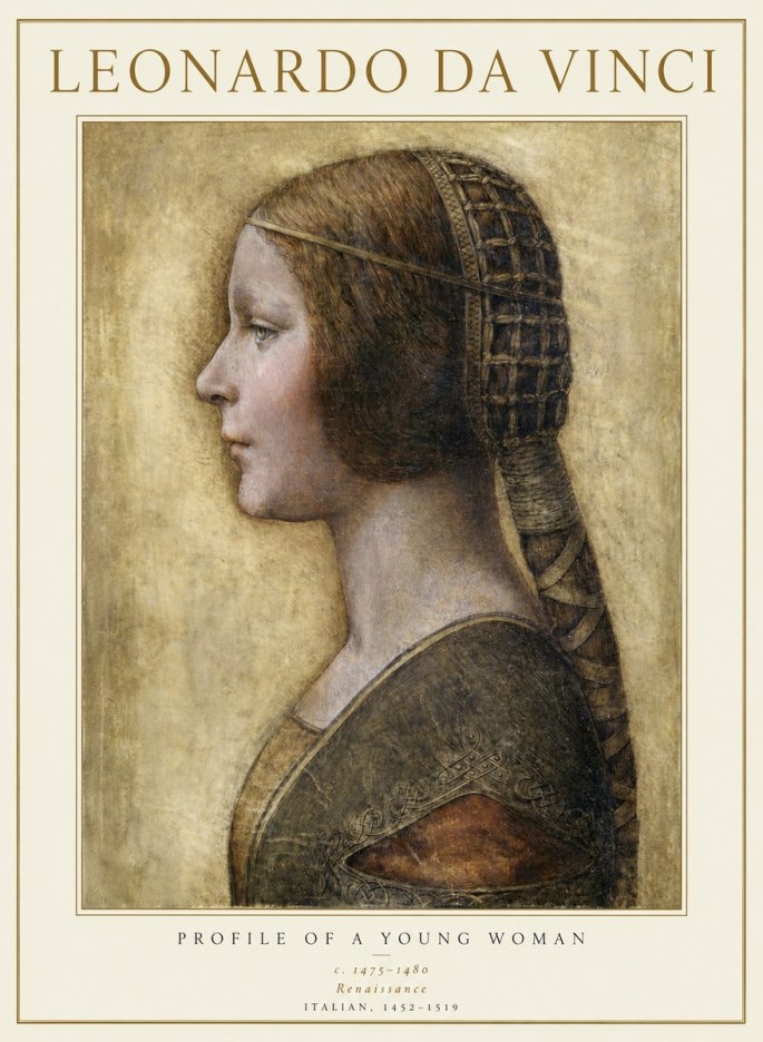 Leonardo da Vinci Portrait of a Young Woman II No5 - Póster