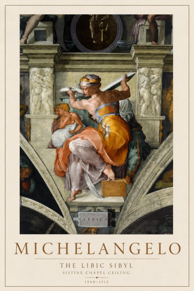 Michelangelo The Libic Sibyl No2 - Póster