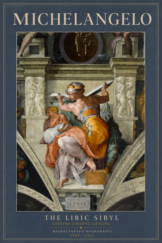 Michelangelo The Libic Sibyl No3 - Póster