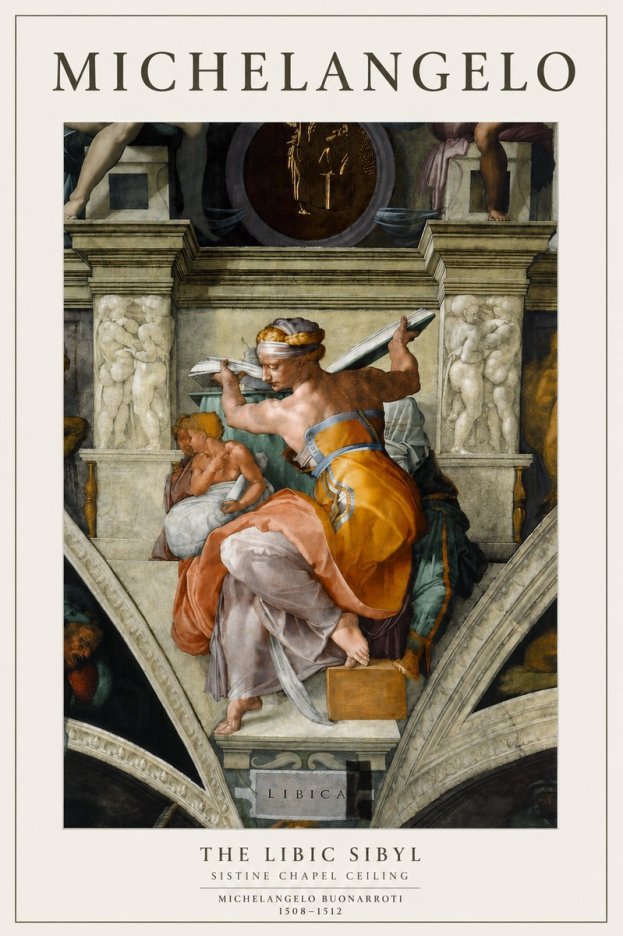 Michelangelo The Libic Sibyl No4 - Póster