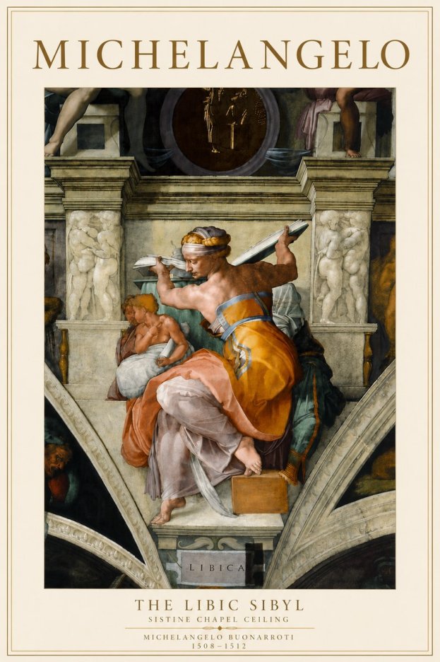 Michelangelo The Libic Sibyl No6 - Póster