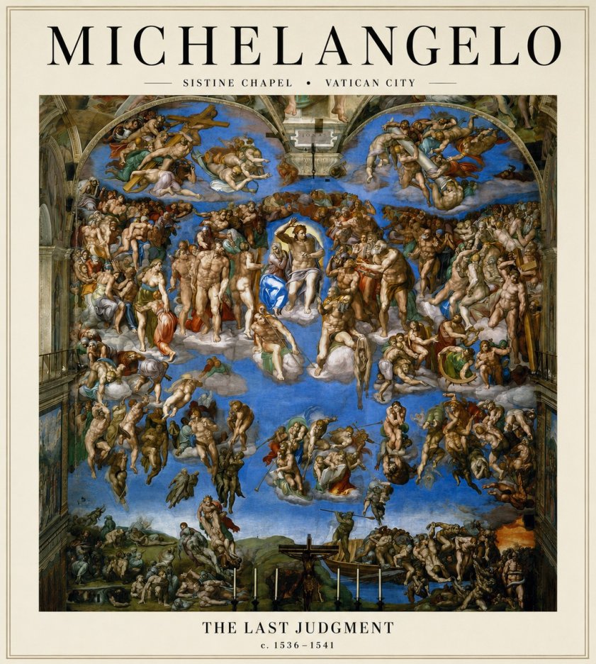 Michelangelo The Last Judgment No3 - Póster
