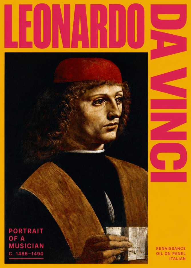 Leonardo da Vinci Portrait of a Musician No2 - Póster