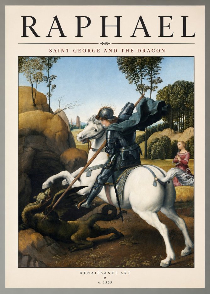 Raphael Saint George and the Dragon No2 - Póster