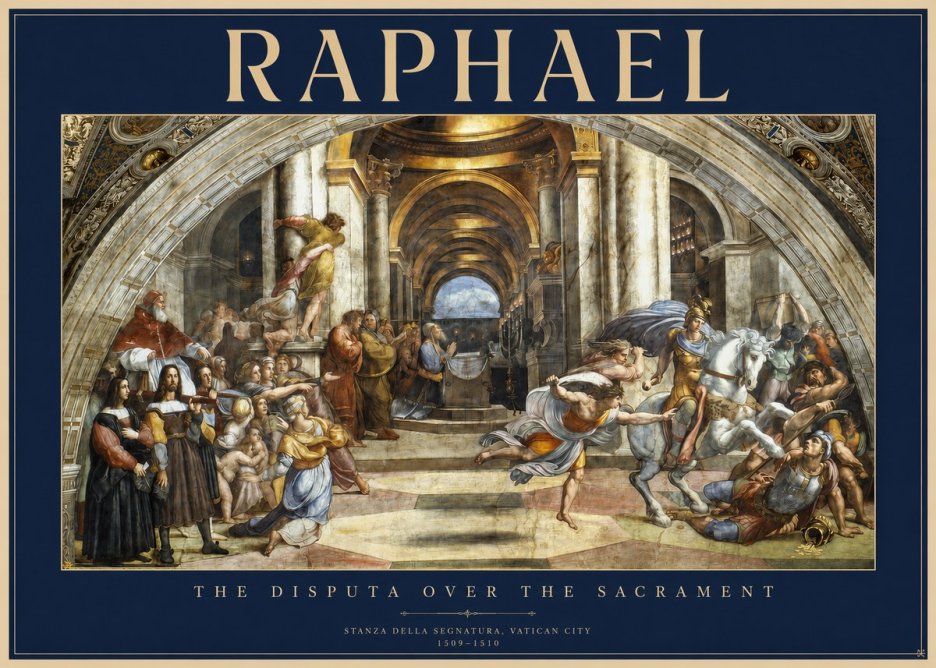 Raphael The Disputa over the Sacrament No2 - Póster