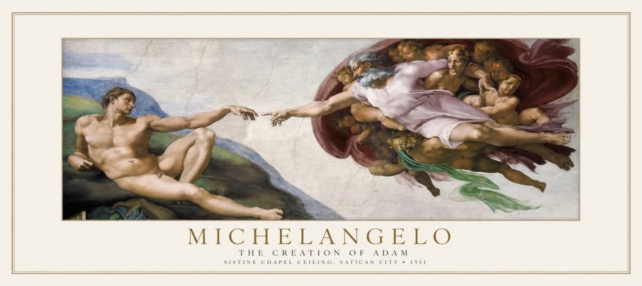 Michelangelo The Creation of Adam No1 - Póster