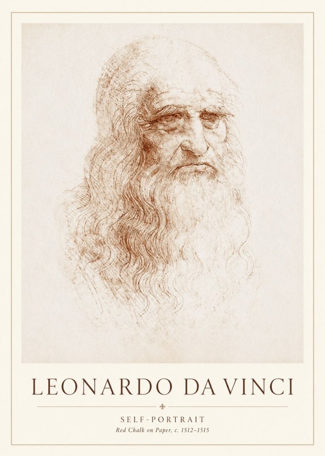 Leonardo da Vinci Self-portrait II No1 - Póster