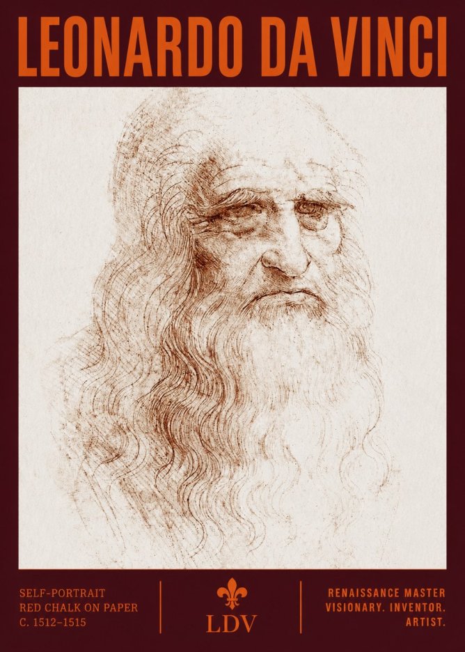 Leonardo da Vinci Self-portrait II No3 - Póster