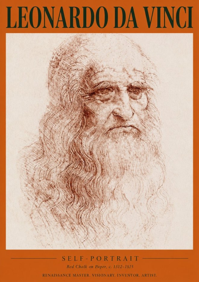 Leonardo da Vinci Self-portrait II No4 - Póster