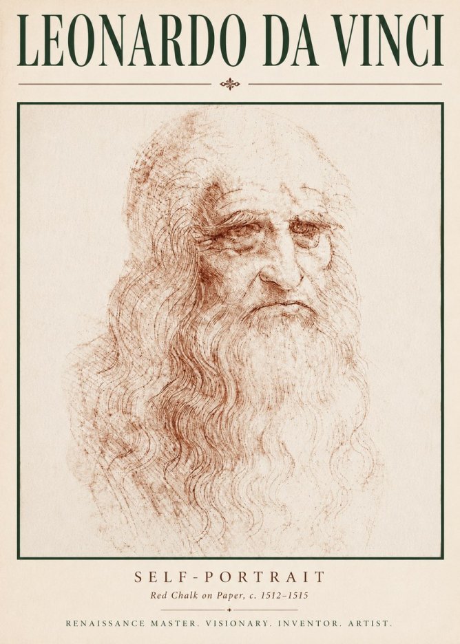 Leonardo da Vinci Self-portrait II No5 - Póster