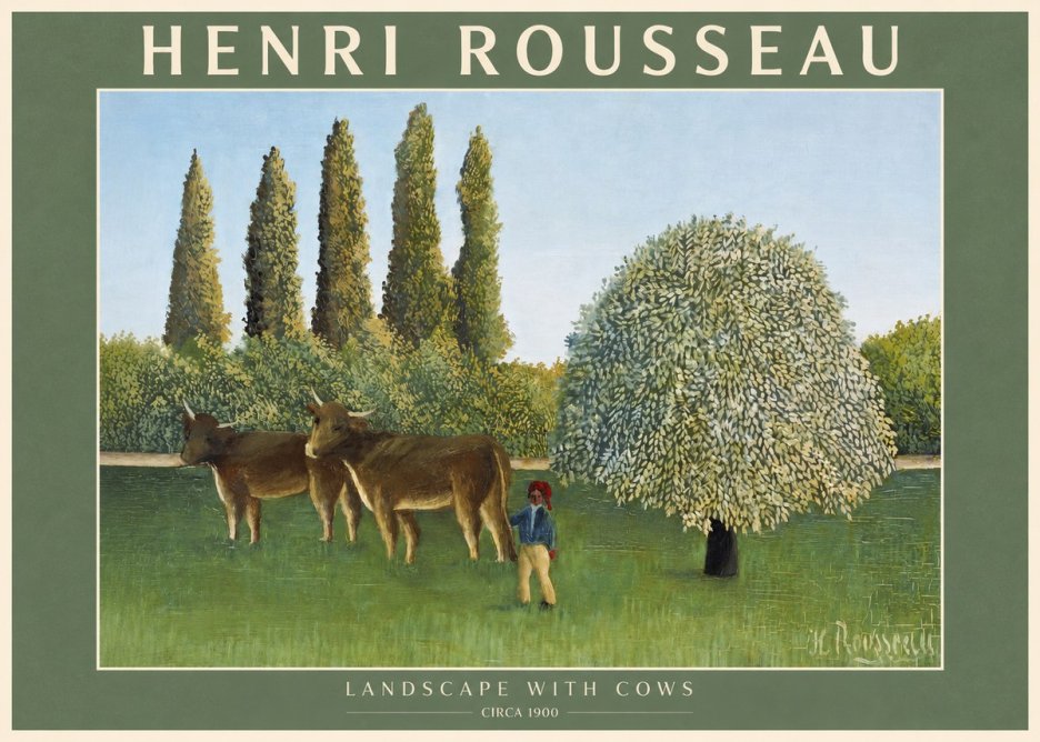 Rousseau Landscape with Cows No2 - Póster