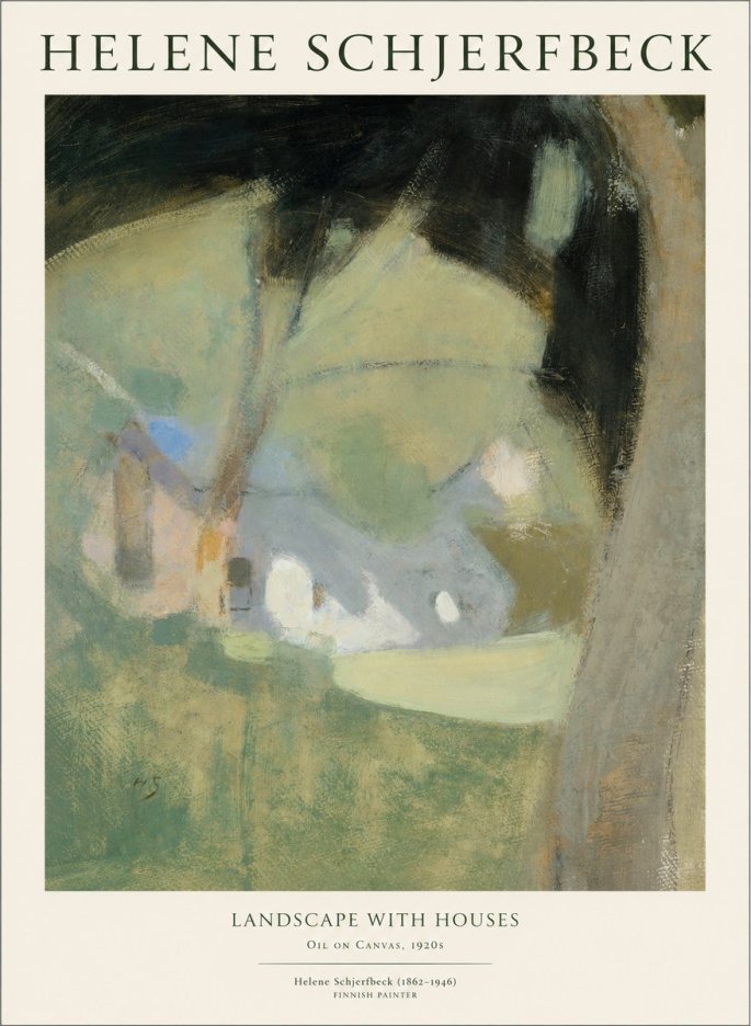 Helene Schjerfbeck Landscape with Houses No1 - Póster