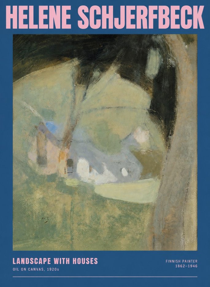 Helene Schjerfbeck Landscape with Houses No2 - Póster