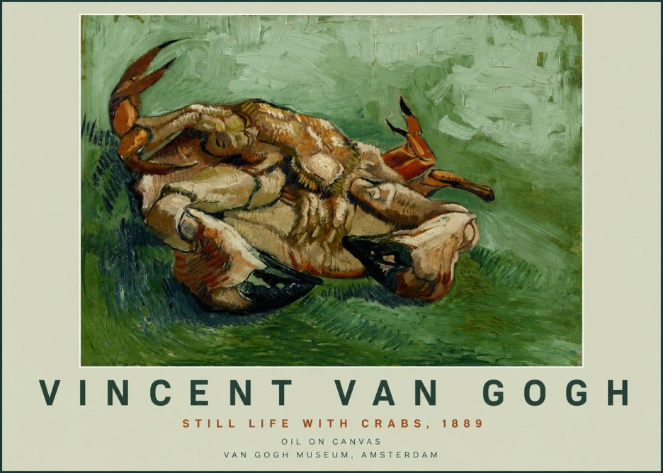 Van Gogh Still Life with Crabs No2 - Póster