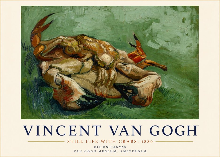 Van Gogh Still Life with Crabs No3 - Póster