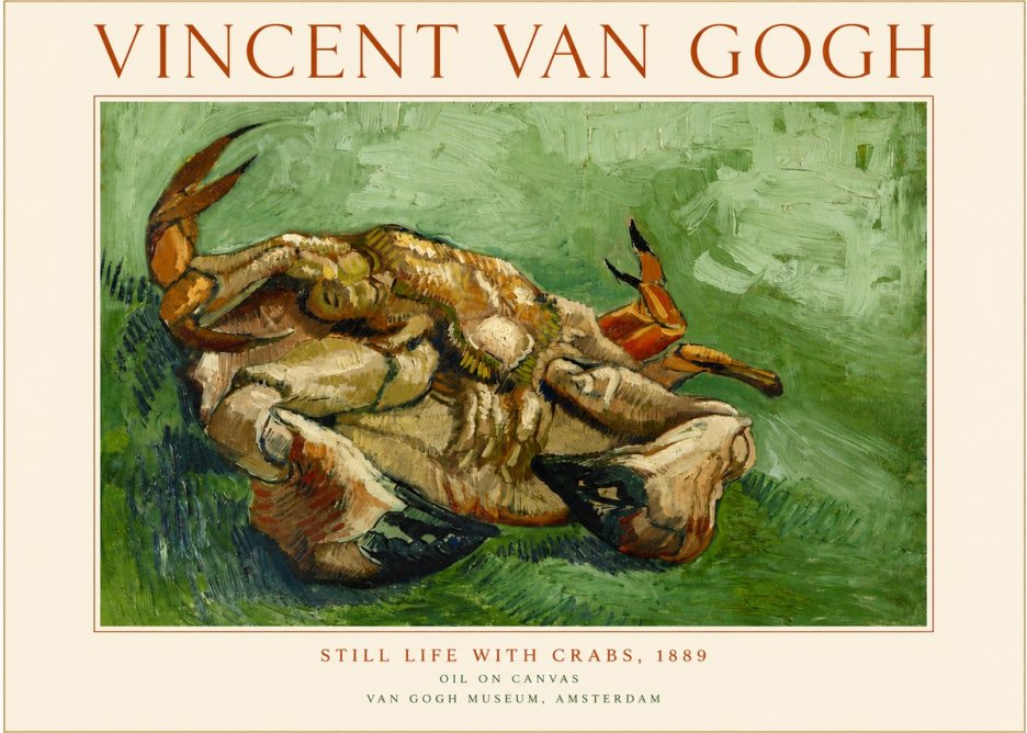 Van Gogh Still Life with Crabs No5 - Póster