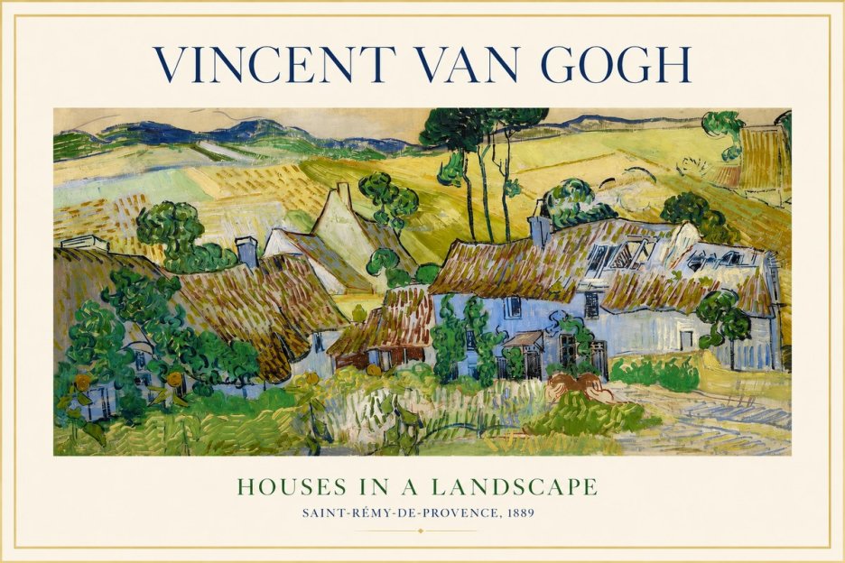 Van Gogh Houses in a Landscape No1 - Póster