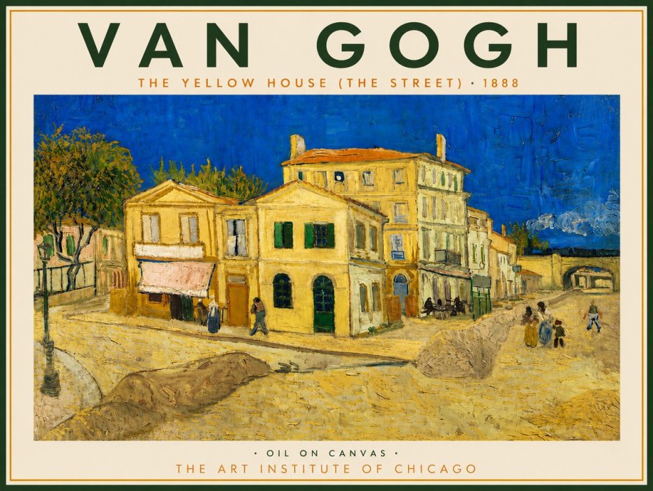 Van Gogh The Yellow House (the Street) No4 - Póster