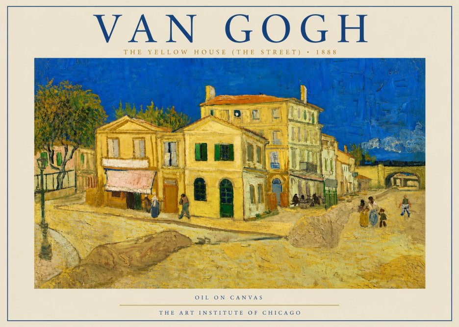 Van Gogh The Yellow House (the Street) No5 - Póster