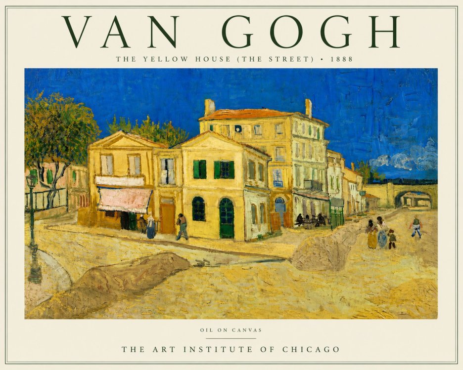 Van Gogh The Yellow House (the Street) No6 - Póster