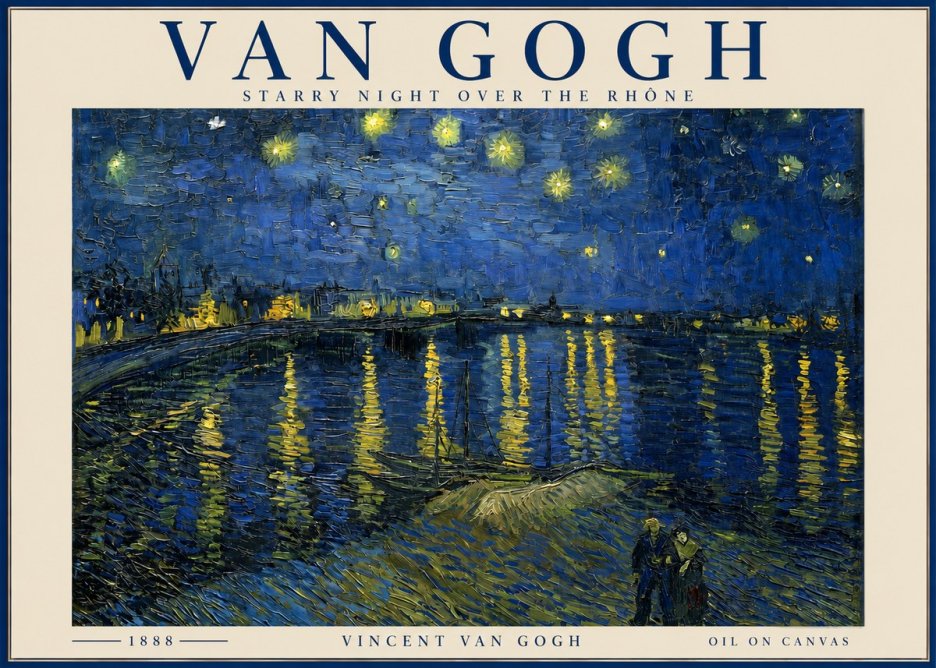 Van Gogh Starry Night over the Rhône No2 - Póster