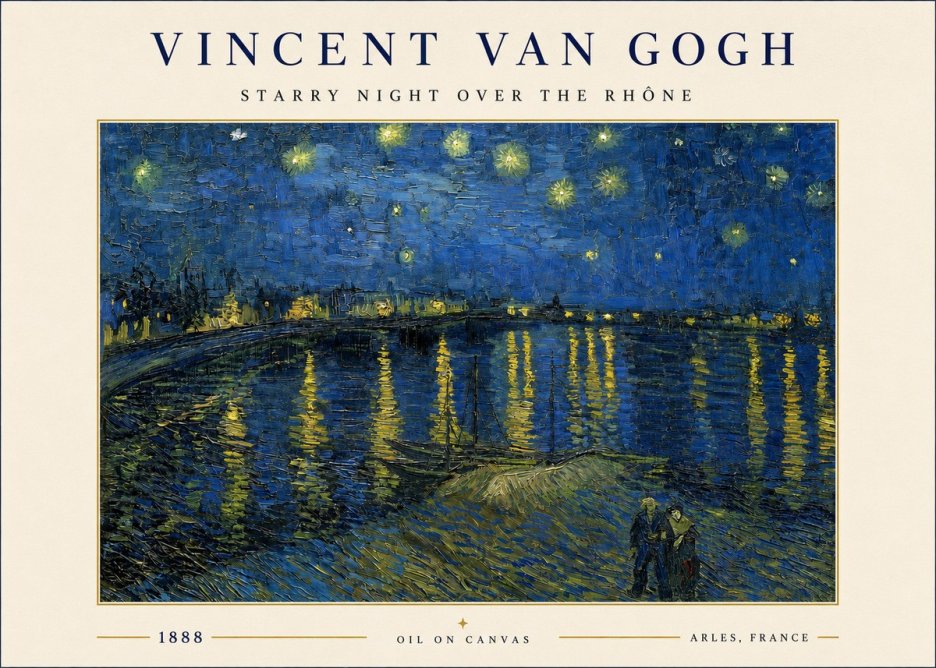 Van Gogh Starry Night over the Rhône No3 - Póster