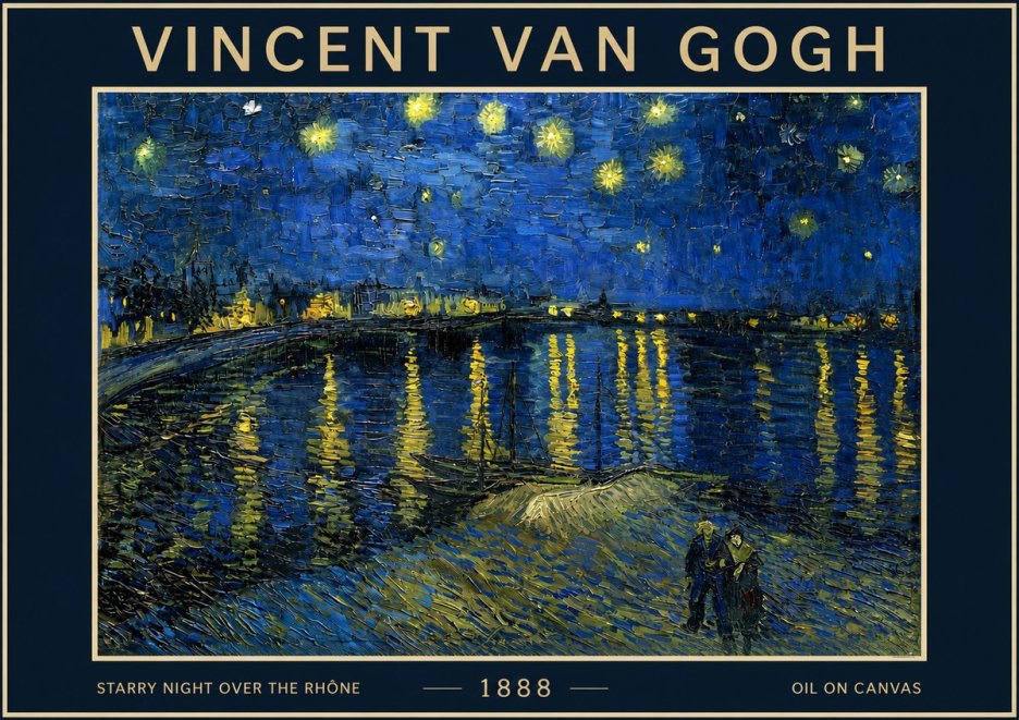 Van Gogh Starry Night over the Rhône No4 - Póster