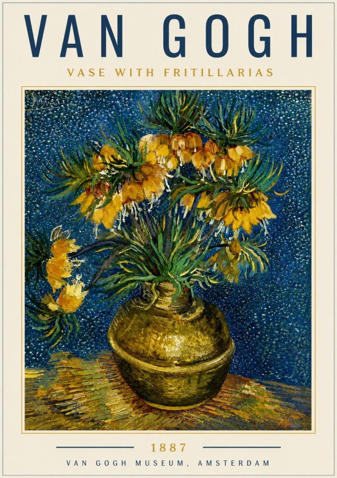 Van Gogh Vase with Fritillarias No6 - Póster
