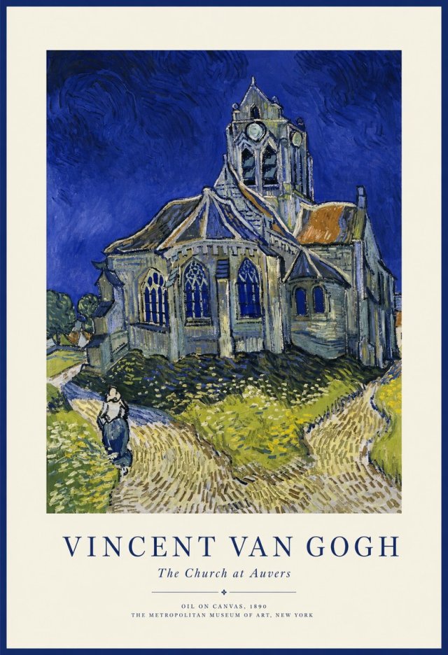 Van Gogh The Church at Auvers I No1 - Póster