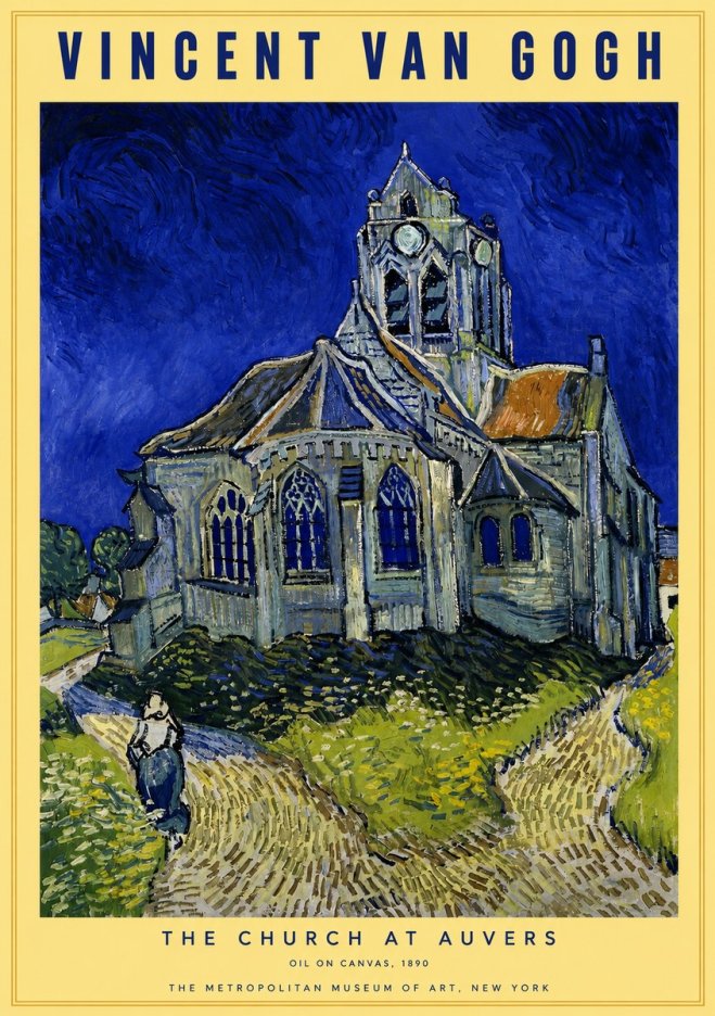Van Gogh The Church at Auvers I No2 - Póster