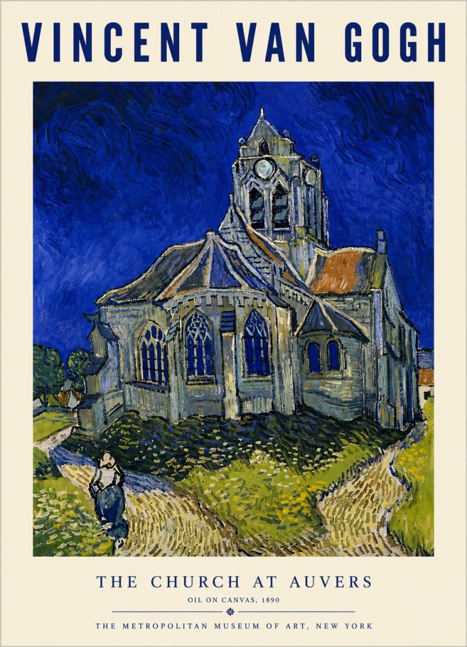 Van Gogh The Church at Auvers I No6 - Póster