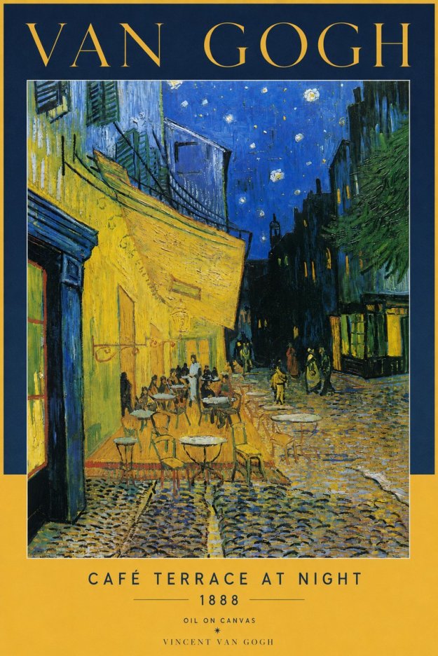 Van Gogh Café Terrace at Night No2 - Póster