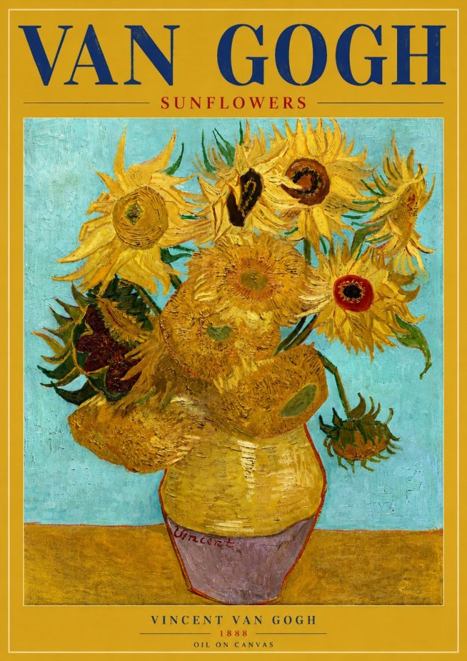Van Gogh Sunflowers I No6 - Póster