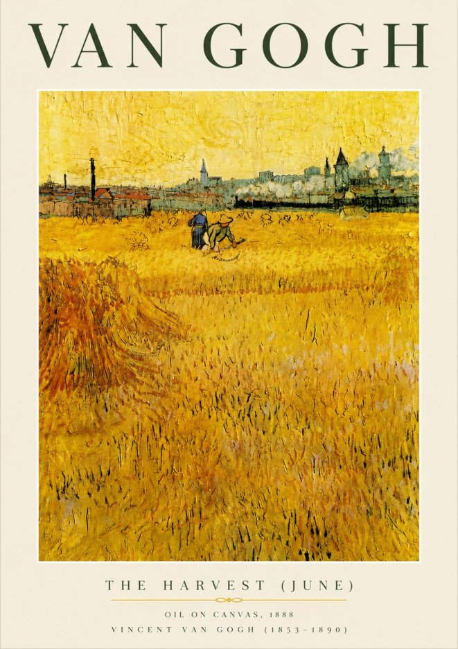 Van Gogh The Harvest (June) No6 - Póster
