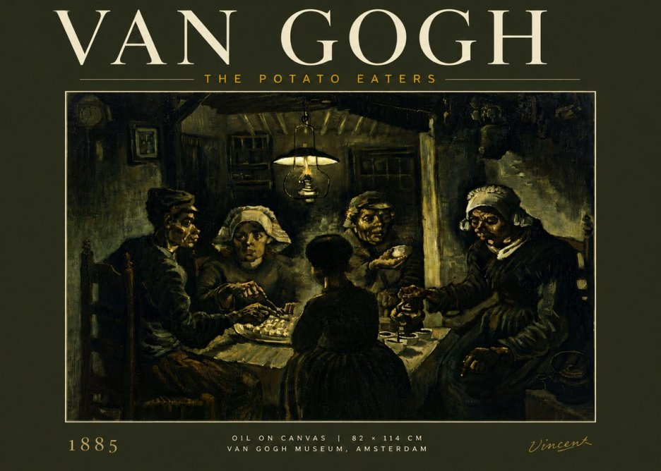 Van Gogh The Potato Eaters II No6 - Póster