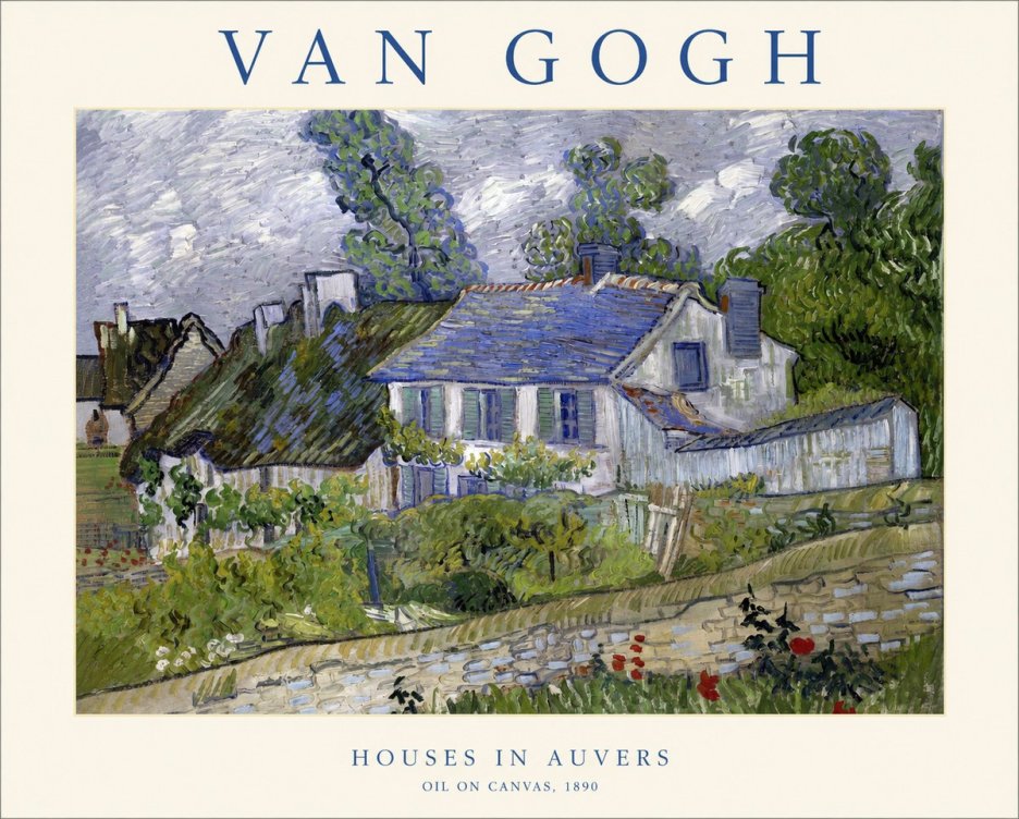 Van Gogh Houses in Auvers No1 - Póster